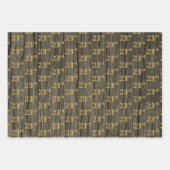 Rustieke Faux Wood Grain, Elegant Faux Gold "23rd" Inpakpapier Vel (Voorkant)