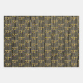 Rustieke Faux Wood Grain, Elegant Faux Gold "72nd" Inpakpapier Vel (Voorkant 3)