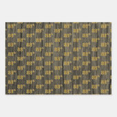 Rustieke Faux Wood Grain, Elegant Faux Gold "88th" Inpakpapier Vel (Voorkant 3)
