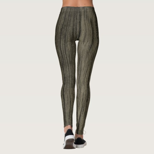 Rustieke Faux Wood Look Pattern Leggings (Achterkant)