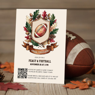 Rustieke Feest- en Voetbal Turkey Bowl Thanksgivin Kaart