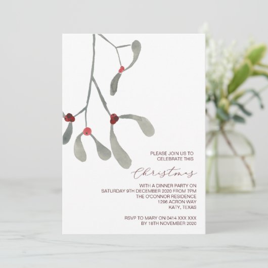 Rustieke feestdagen en kerstuitnodigingen kaart (Staand voorkant)