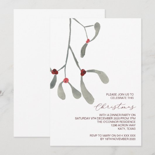 Rustieke feestdagen en kerstuitnodigingen kaart (Voorkant / Achterkant)