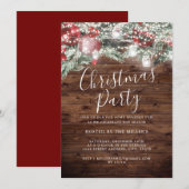 Rustieke feestelijke gebladerte licht kerstfeest kaart (Voorkant / Achterkant)