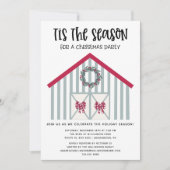 Rustieke feestelijke kerststal kerstfeest kaart (Voorkant)