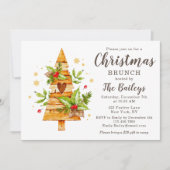 Rustieke feestelijke kerstvakantie Kerstbrunch Kaart (Voorkant)