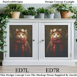 Rustieke feestelijke kitten, jas en sjaal ED7L Dec Tissuepapier