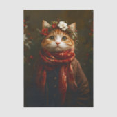 Rustieke feestelijke kitten, jas en sjaal ED7L Dec Tissuepapier (Voorkant)