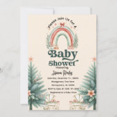 Rustieke feestelijke regenboog kerst Baby shower Kaart (Voorkant)