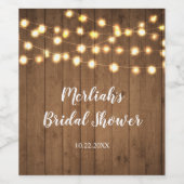 Rustieke feestverlichting Faux Wood Celebration Wijn Etiket (Enkel label)