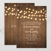 Rustieke feestverlichting Nep hout bruiloft Kaart (Voorkant / Achterkant)