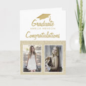 Rustieke Felicitaties Afgestudeerde 2 Foto Collage Kaart (Voorkant)