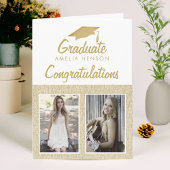 Rustieke Felicitaties Afgestudeerde 2 Foto Collage Kaart