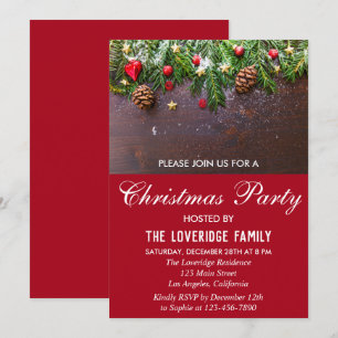Rustieke Festive Rode Vakantie Landelijke Kerstfee Kaart