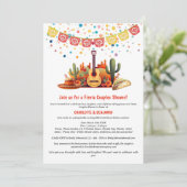 Rustieke Fiesta Thema Bruids- en Bruidegomfeest Kaart (Staand voorkant)