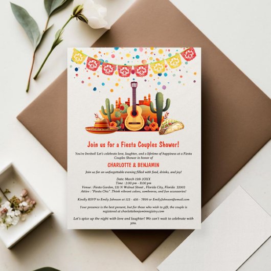 Rustieke Fiesta Thema Bruids- en Bruidsshower Kaart