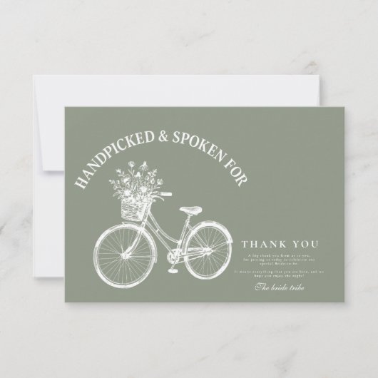 Rustieke Fiets Bloemen Douche Bedankkaart (Voorkant)