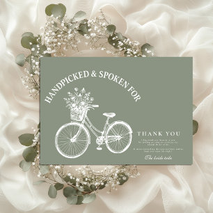 Rustieke Fiets Bloemen Douche Bedankkaart