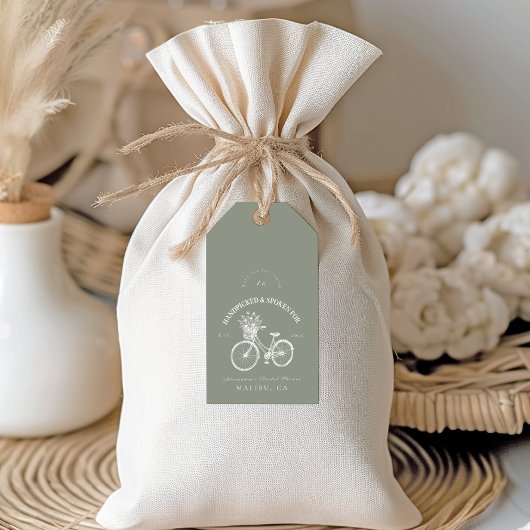 Rustieke Fiets Bloemen Douche Cadeaulabel