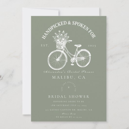 Rustieke Fiets Bloemen Douche Kaart (Voorkant)