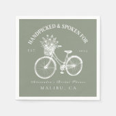 Rustieke Fiets Bloemen Douche Servet (Voorkant)