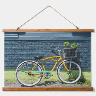 Rustieke fietsmuur hangend wandkleed