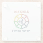 rustieke  fietsspiraal glazen onderzetter (Achterkant)