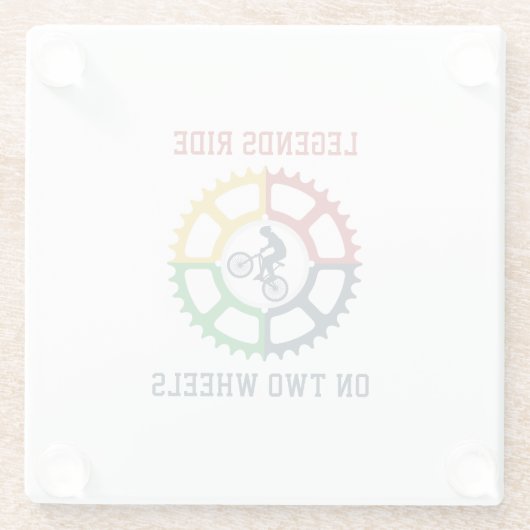 rustieke  fietsspiraal glazen onderzetter (Achterkant)