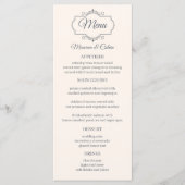 Rustieke filigraan bruiloft menu (Voorkant)