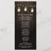 Rustieke Firefly + Vine Vineyard Wedding Programma Programmakaart (Achterkant)