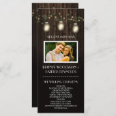 Rustieke Firefly + Vine Vineyard Wedding Programma Programmakaart (Voorkant / Achterkant)