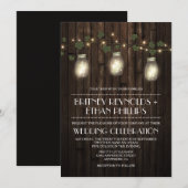 Rustieke Firefly + Wingerd Wijnstok Trouw Uitnodig Kaart (Voorkant / Achterkant)