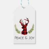 Rustieke Flanel Buck | Vakantie Cadeaulabel (Voorkant)