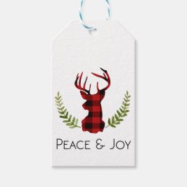 Rustieke Flanel Buck | Vakantie Cadeaulabel