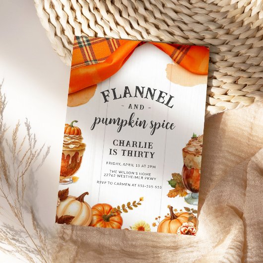 Rustieke Flanel en Pompoen Herfst Verjaardag Kaart