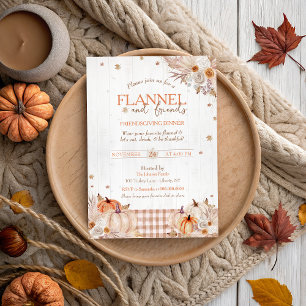 Rustieke Flanel en Vrienden Thanksgiving Feest Kaart