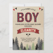 Rustieke Flanelen Houthakkersjongen Baby Shower Kaart (Voorkant)