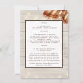 Rustieke Flanellen & Fizz Herfst Bachelorette Week Kaart (Achterkant)