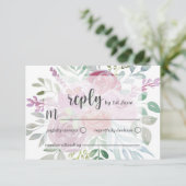 Rustieke Flora Roze & Bordeaux RSVP Trouw (Staand voorkant)