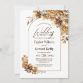 Rustieke Floral Arch bruiloft receptie Kaart (Voorkant)