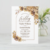 Rustieke Floral Arch bruiloft receptie Kaart (Staand voorkant)