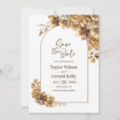 Rustieke Floral Arch Bruiloft Save the Date (Voorkant)