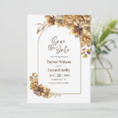 Rustieke Floral Arch Bruiloft Save the Date (Staand voorkant)