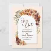Rustieke Floral Arch Bruiloft Save the Date Kaart (Voorkant)