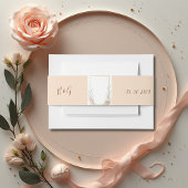 Rustieke Floral Beige bruiloft Uitnodigingen Wikkel