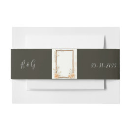 Rustieke Floral Beige bruiloft Uitnodigingen Wikkel