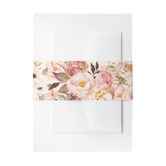 Rustieke Floral Belly Band voor bruiloft uitnodigi Uitnodigingen Wikkel
