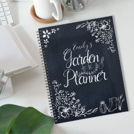 Rustieke Floral Black Chalkboard Garden Planner