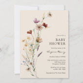 Rustieke Floral Boho Baby shower Invitation Kaart (Voorkant)