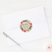 Rustieke Floral Boho bruiloft Dank u Sticker (Envelop)